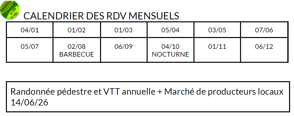 calendrier rdv